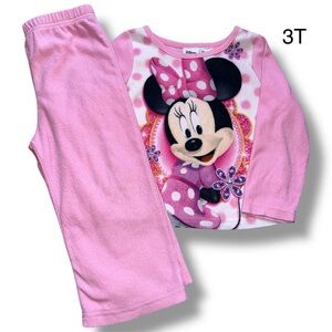 Disney Minnie Mouse Toddler Girl Fleece Pajama Set size 3T